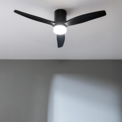 ventilateur plafond noir LED connecté