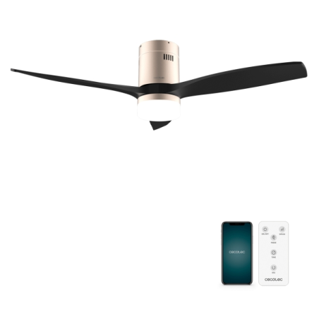 ventilateur plafond noir LED connecté