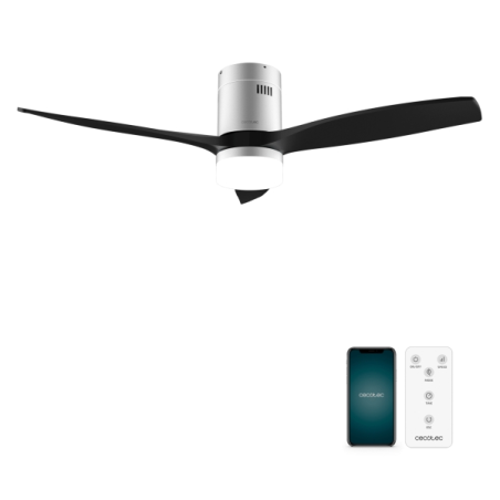 ventilateur plafond noir LED connecté