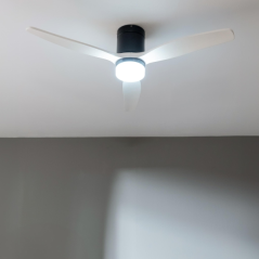 ventilateur plafond noir blanc connecté