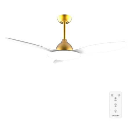 ventilateur plafond doré avec éclairage