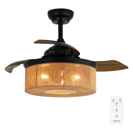 ventilateur plafond noir pales rétractables