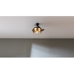 ventilateur plafond noir pales rétractables