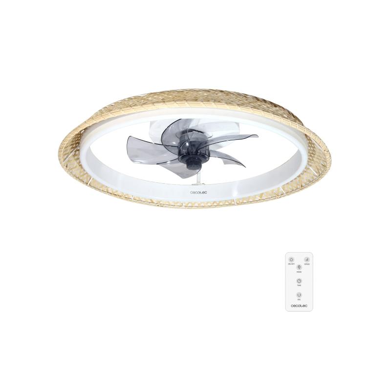 Ventilateur plafond Cecotec EnergySilence LampAero 620 bois clair