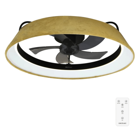 ventilateur plafond bois clair Cecotec