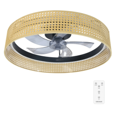 ventilateur plafond bois clair Cecotec