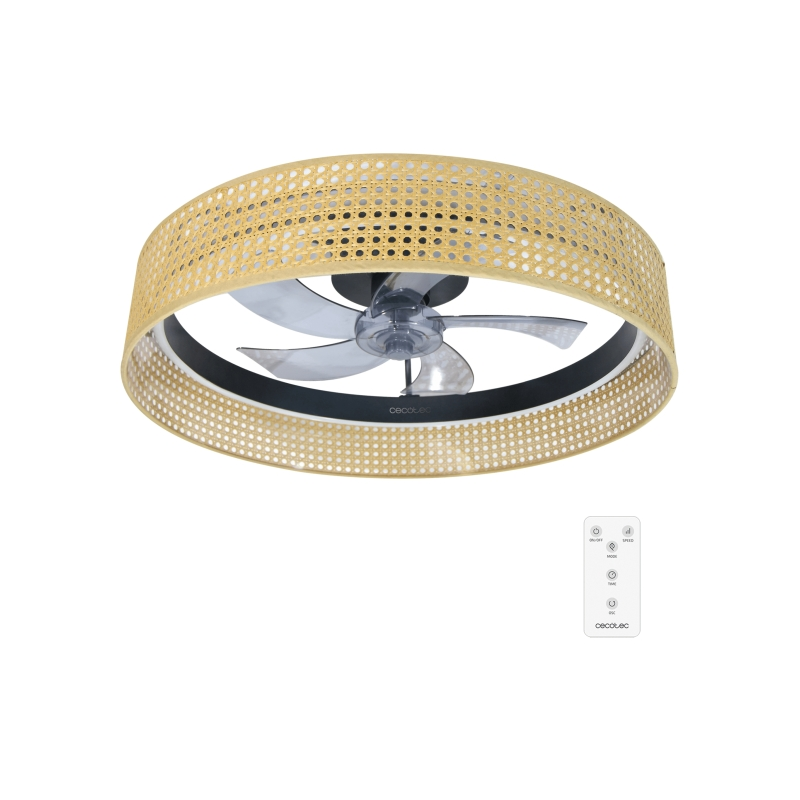 Ventilateur plafond Cecotec EnergySilence LampAero 600 bois clair