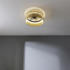 ventilateur plafond bois clair Cecotec