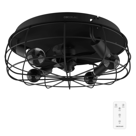 ventilateur plafond noir avec lampe