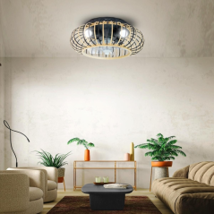ventilateur de plafond en bois noir Cecotec
