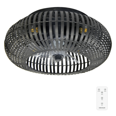 ventilateur de plafond noir en bois foncé