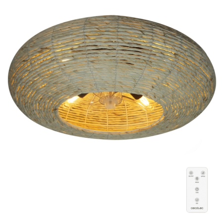 ventilateur plafond bois clair Cecotec