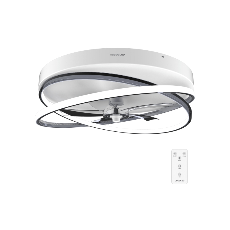 Ventilateur plafond Cecotec EnergySilence 5 pales LED noir/blanc Ventilateur plafond Cecotec EnergySilence 5 pales LED noir/blanc