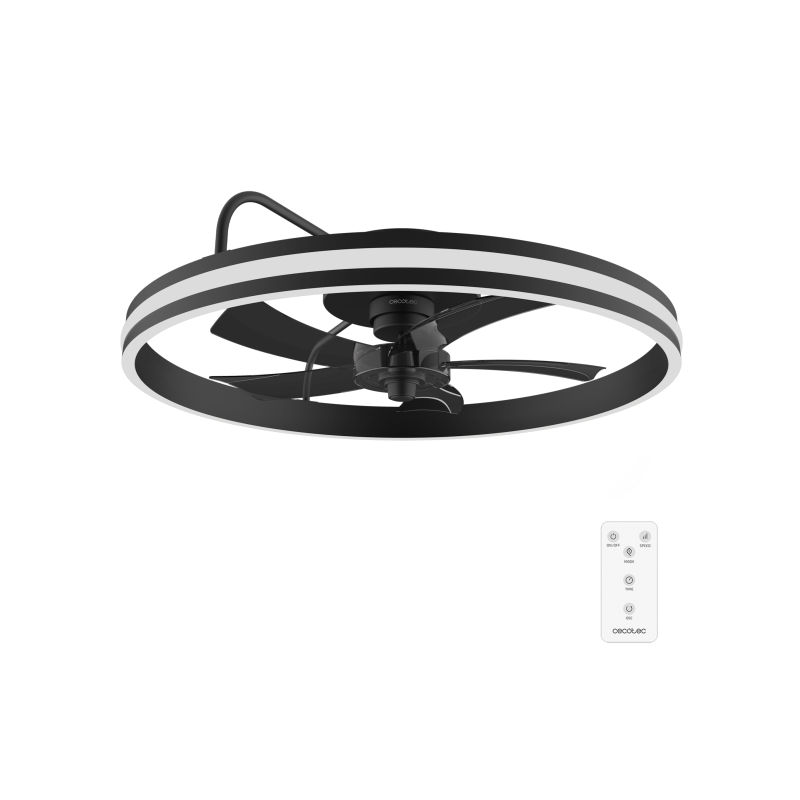 Ventilateur plafond Cecotec EnergySilence 5 pales noir LED 56 Ventilateur plafond Cecotec EnergySilence 5 pales noir LED 56