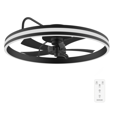 ventilateur plafond noir cinq pales