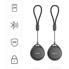 Hama Localisateurs de clés Bluetooth, lot de 2, noir