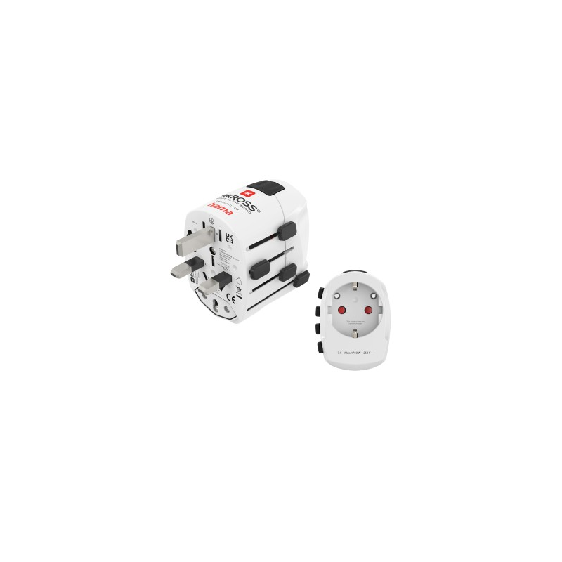 Adaptateur universel de voyage Hama World Travel Pro blanc Adaptateur universel de voyage Hama World Travel Pro blanc