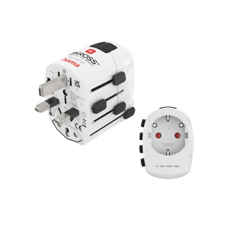 adaptateur de voyage blanc Hama