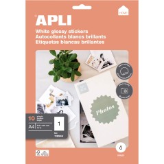 Apli Blanc Brillant Accueil Étiquettes 210 x 297mm 10 Feuilles