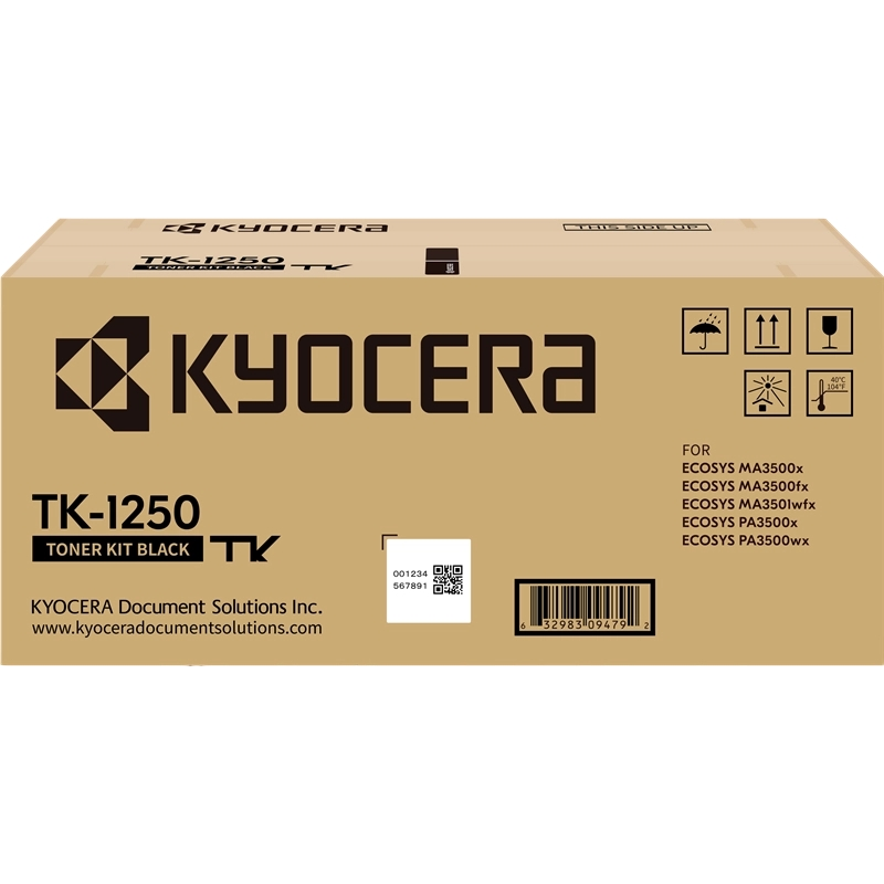 Kyocera TK1250 Toner noir d'origine 3000 pages Kyocera TK1250 Toner noir d'origine 3000 pages