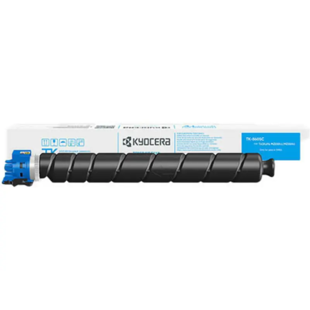 Toner cyan original Kyocera TK8605 haute capacité — 20 000 pages