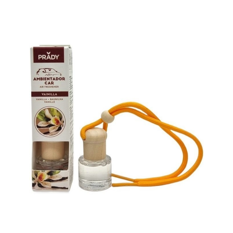 Désodorisant voiture Senteurs Variées Aléatoires - Flacon en verre de 6 ml et cordon pour rétroviseur Prady Désodorisant voiture Senteurs Variées Aléatoires - Flacon en verre de 6 ml et cordon pour rétroviseur Prady