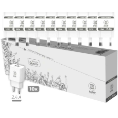 dix chargeurs muraux USB blancs