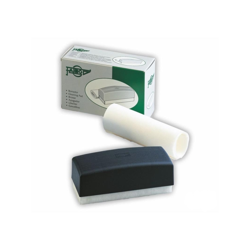Effaceur magnétique Faibo pour tableau blanc, coloris noir, avec 5 recharges