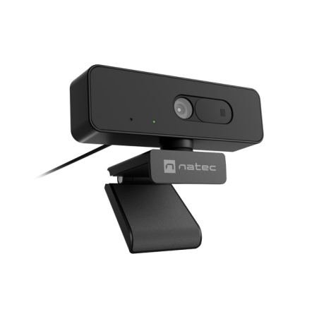 webcam noire Natec sur un bureau