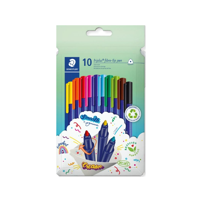 Staedtler Triplus Color 323 pack de 10 feutres assortis 1 mm Staedtler Triplus Color 323 pack de 10 feutres assortis 1 mm