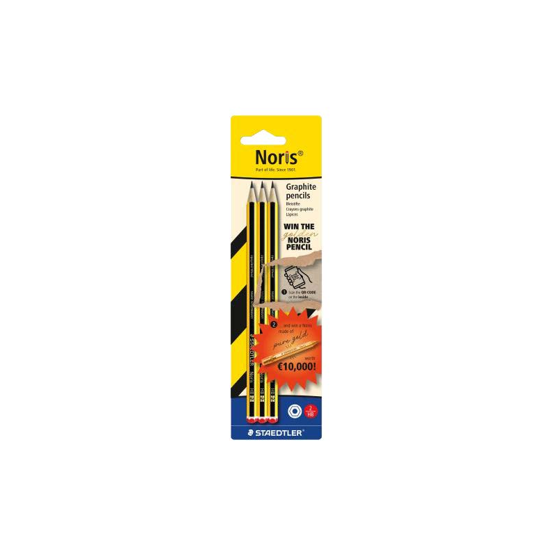 Staedtler Noris Pack de 3 crayons graphite HB hexagonaux Staedtler Noris Pack de 3 crayons graphite HB hexagonaux
