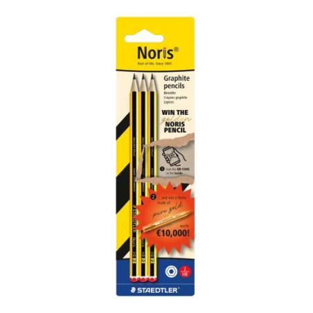 trois crayons hexagonaux à mine de graphite de Staedtler