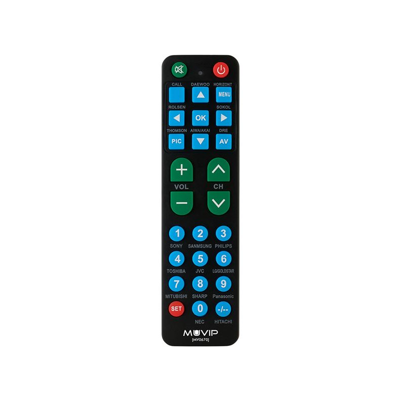 Muvip MV0670 Télécommande Universelle Grandes Touches Noir Muvip MV0670 Télécommande Universelle Grandes Touches Noir