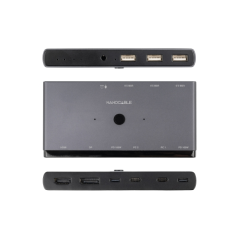 Nanocable Commutateur KVM 2 PC HDMI DisplayPort USB-C Gris