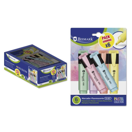marqueurs pastel fluorescents Bismark x6