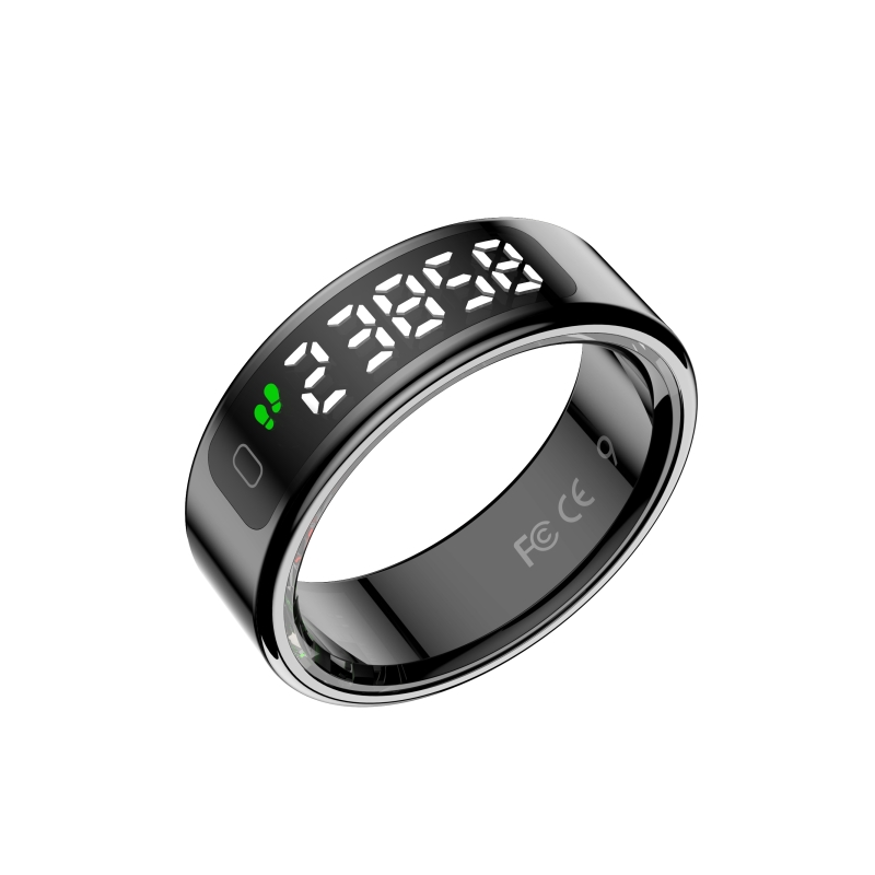 Bague connectée Leotec Kör Mau noire capteur cardiaque étanche Bague connectée Leotec Kör Mau noire capteur cardiaque étanche