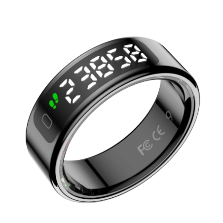 bague connectée noire capteur cardiaque