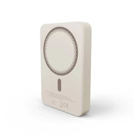 Batterie externe magnétique crème 10000 mAh