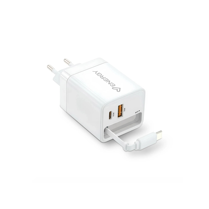 Chargeur GaN 20W USB-C PD USB-A Blanc Energy Sistem Chargeur GaN 20W USB-C PD USB-A Blanc Energy Sistem