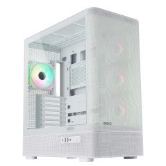 Boîtier ATX blanc en verre trempé