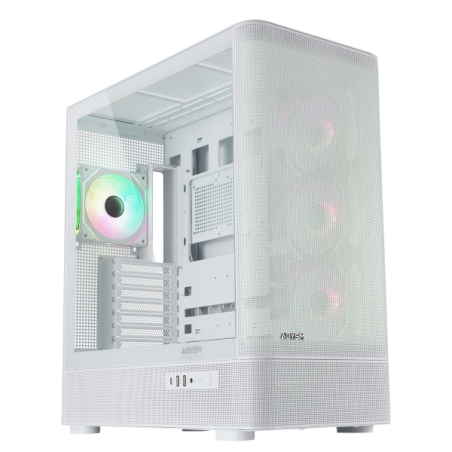 Boîtier ATX blanc en verre trempé