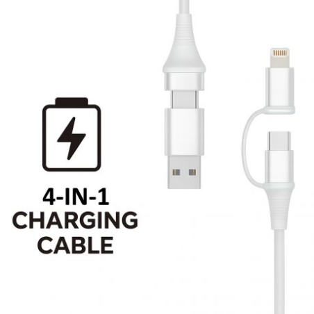 Câble USB-C 4 en 1 Ewent EC1075 60W 1 m Blanc