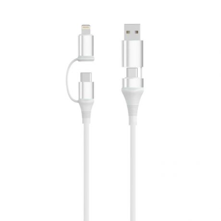 Câble USB-C blanc 4 en 1