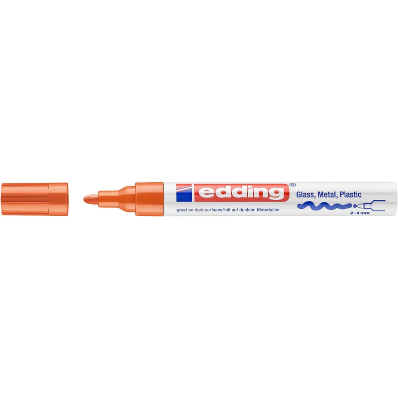 Marqueur permanent Edding 750 orange pointe ronde 2-4 mm Marqueur permanent Edding 750 orange pointe ronde 2-4 mm