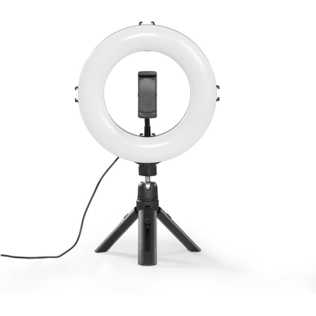 Anneau LED noir 21 cm