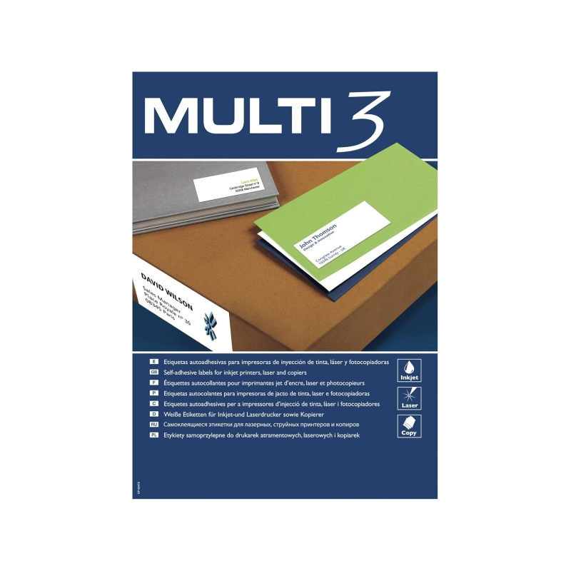Multi3 2400 étiquettes rectangulaires 70x36 mm blanc