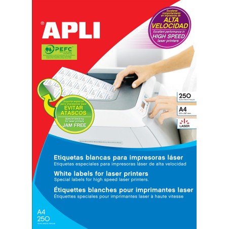Apli étiquettes blanches permanentes pour laser 105,0 x 35,0 mm 250 feuilles