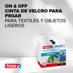 Tesa Ruban Velcro On & Off 20 mm x 2,5 m Noir