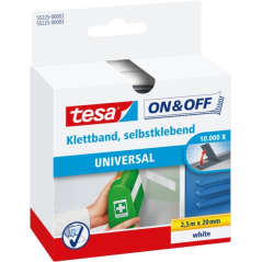 Bandes velcro blanches autocollantes