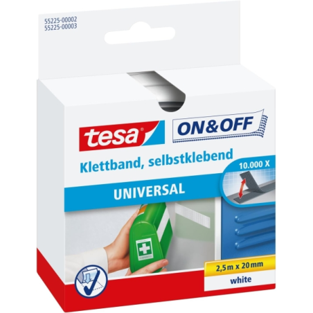 Bandes velcro blanches autocollantes